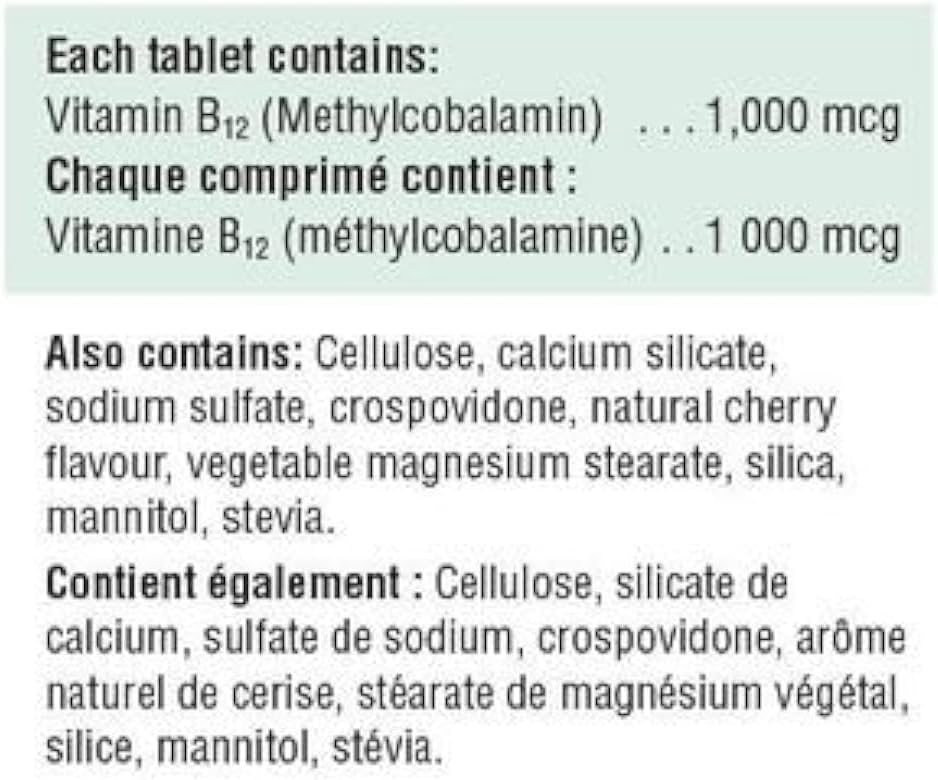 Jamieson Vitamin B12 Methylcobalamin Sublingual Tablets - 1,000 mcg, 100 Fast Dissolving Tablets
