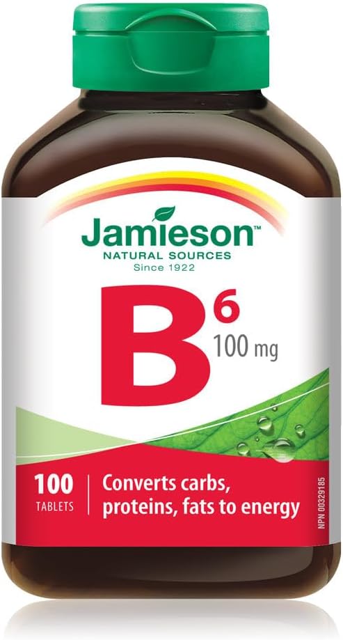 Jamieson Vitamin B6 (Pyridoxine) 100 mg Tablets - Pack of 100