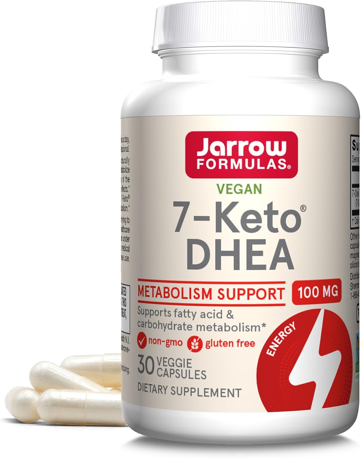 Jarrow Formulas 7-Keto DHEA 100mg Capsules for Metabolism Support (30 Count)