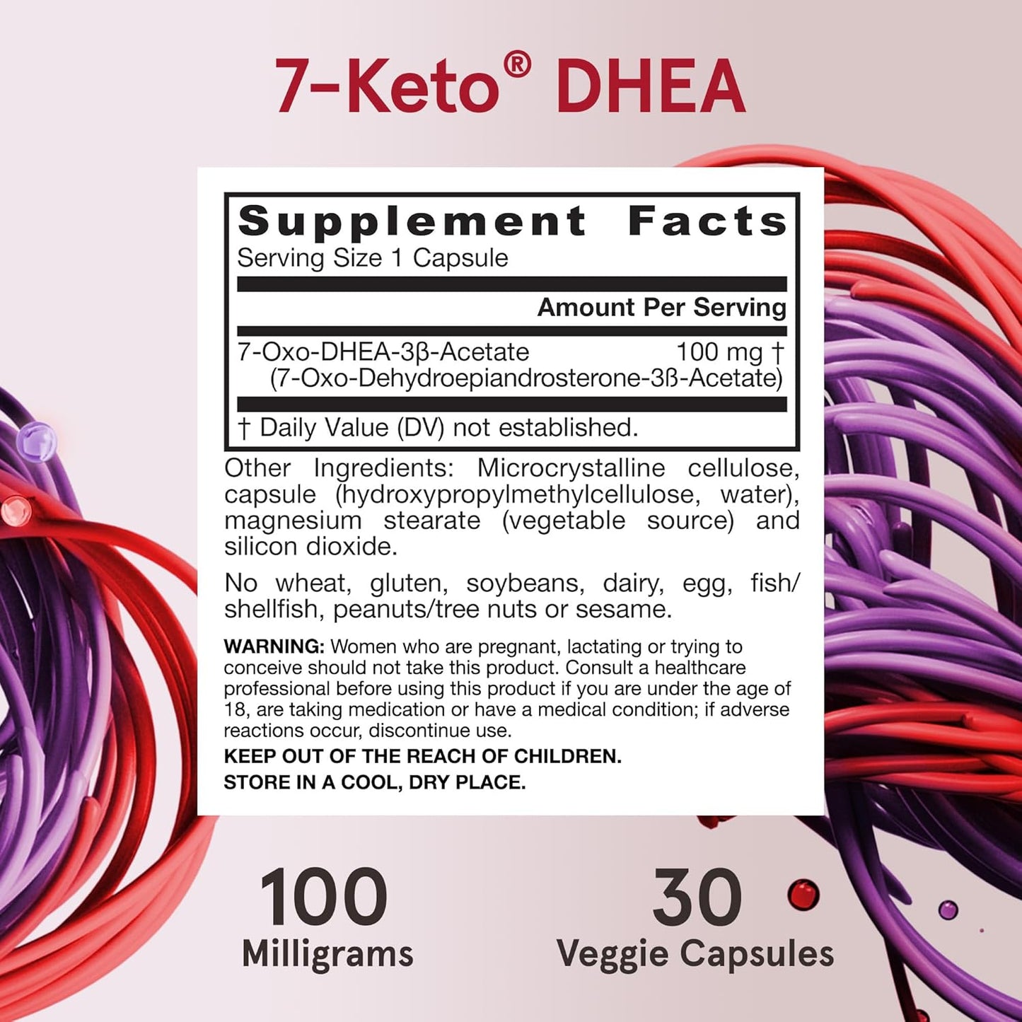 Jarrow Formulas 7-Keto DHEA 100mg Capsules for Metabolism Support (30 Count)
