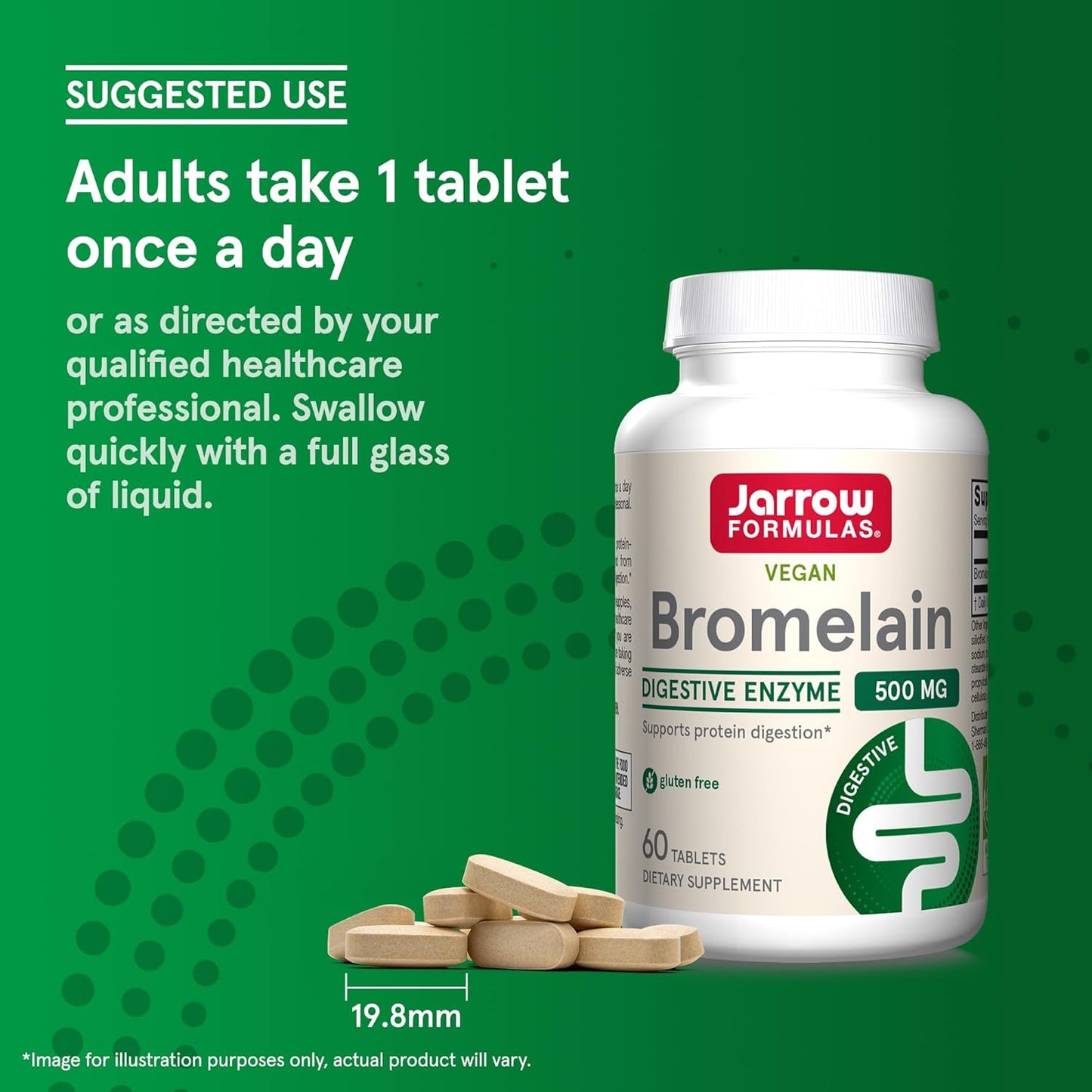 Jarrow Formulas Bromelain 500 mg Tablets for Protein Digestion - 720 Tablets, 60 Day Supply (12 Pack)