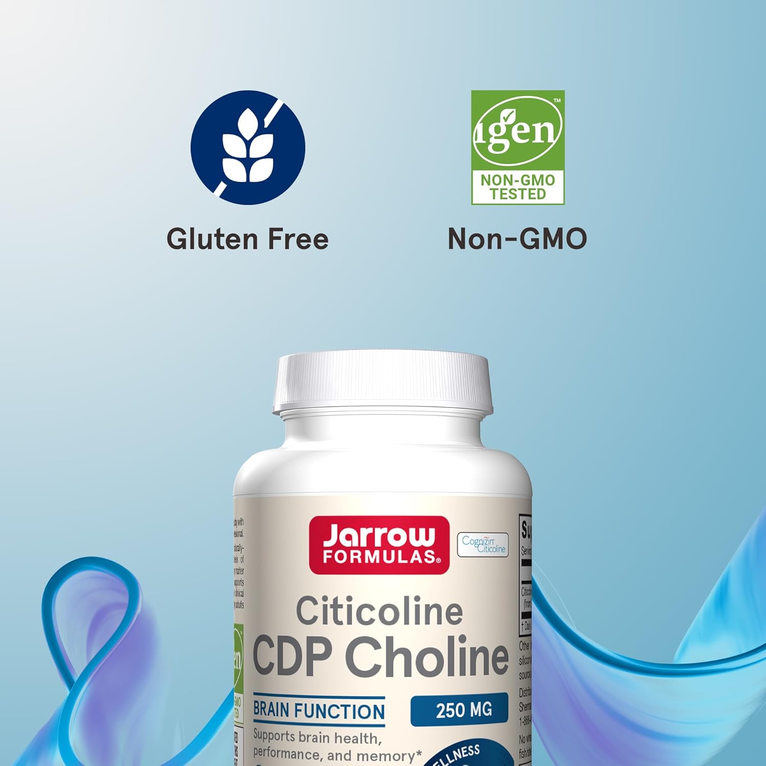 Jarrow Formulas CDP Choline Capsules - 250mg Memory & Brain Health Supplement - 720 Veggie Capsules - 720 Day Supply