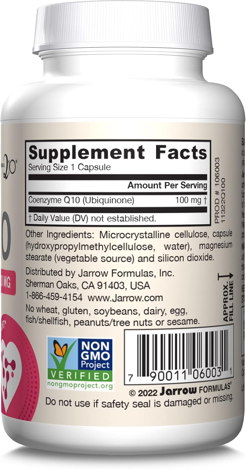 Jarrow Formulas Co-Q10 100mg Veggie Capsules for Antioxidant Support and Cardiovascular Health, 60-Day Supply - BoostGo Australia