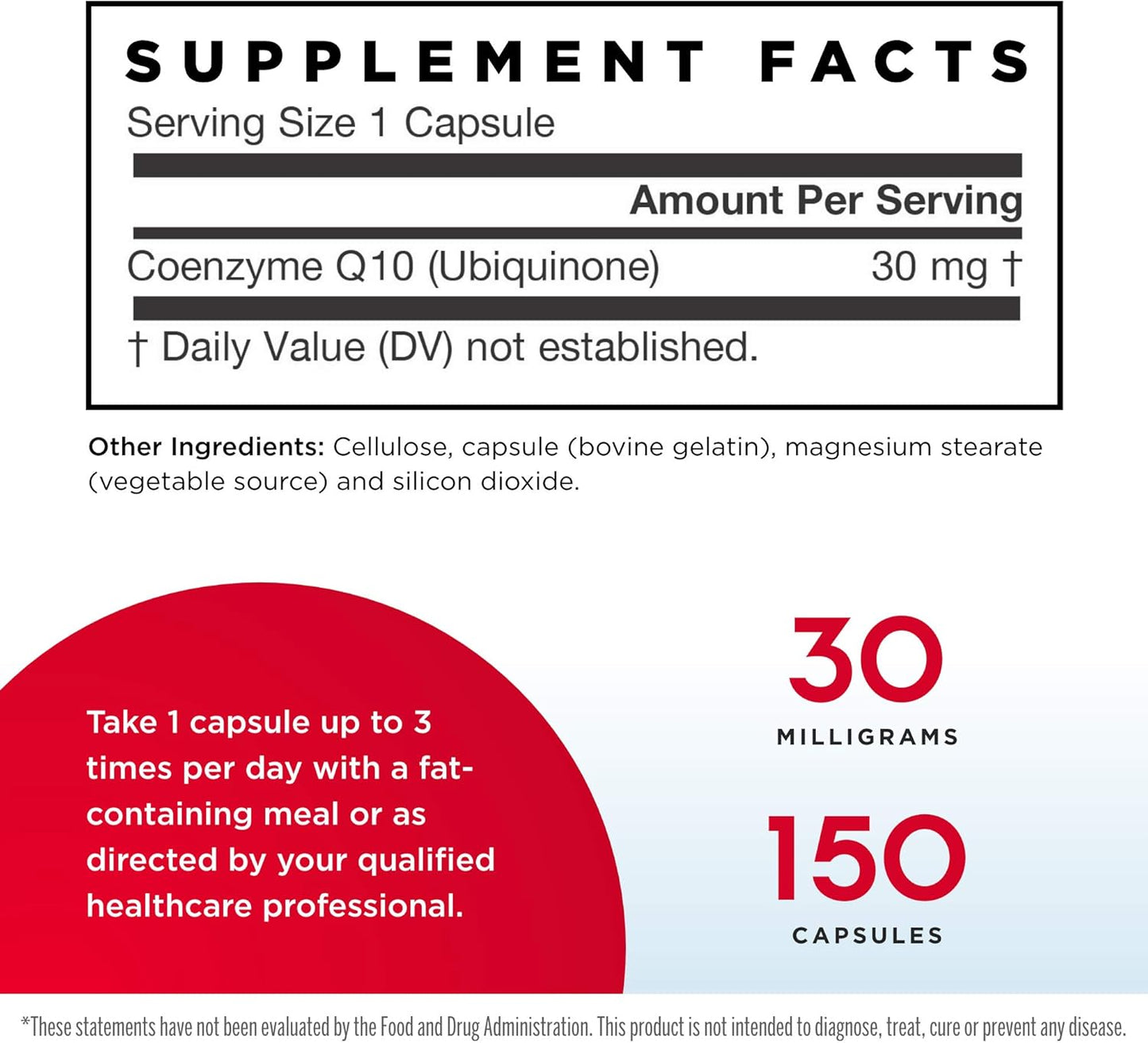 Jarrow Formulas Co-Q10 30 mg Capsules for Cellular Energy Production - 150 Count