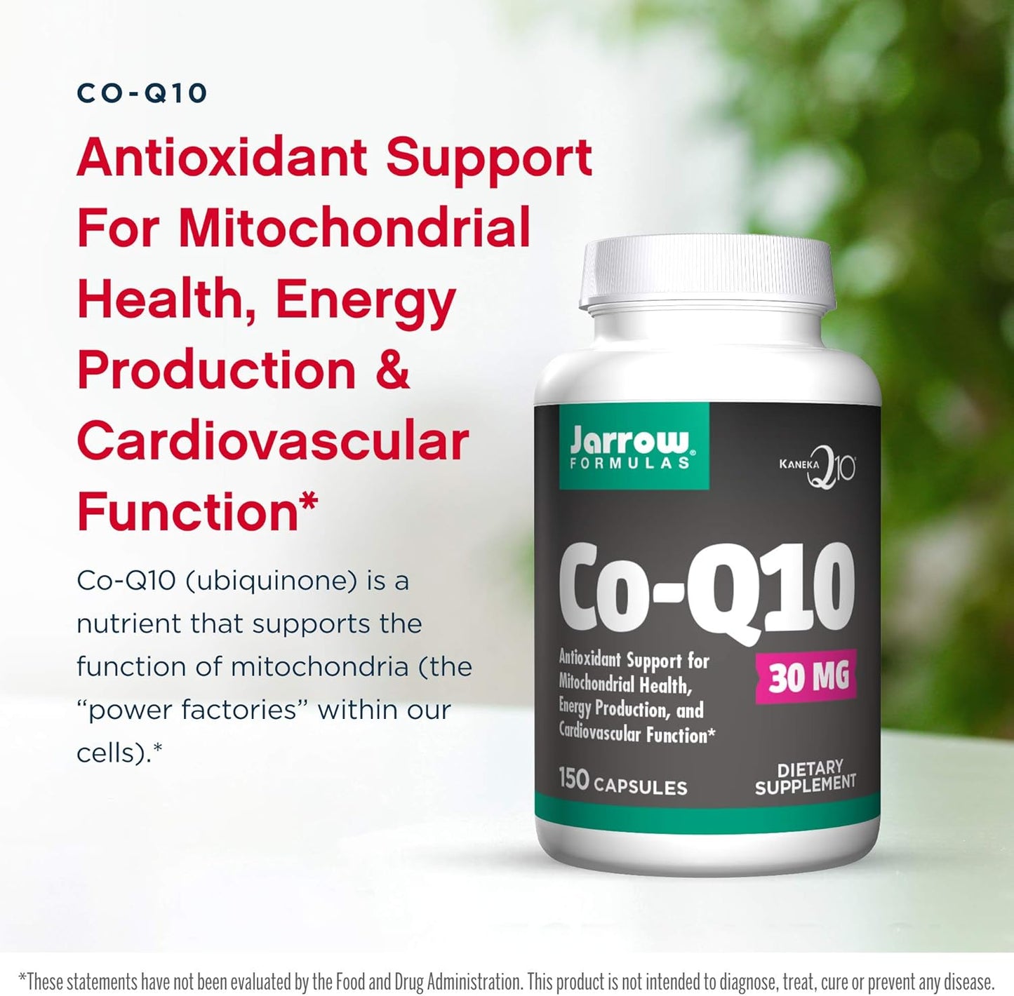 Jarrow Formulas Co-Q10 30 mg Capsules for Cellular Energy Production - 150 Count