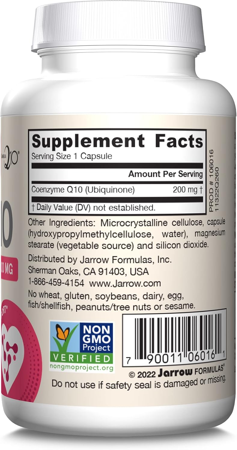 Jarrow Formulas CoQ10 200mg Veggie Capsules for Antioxidant & Heart Health, 60 Day Supply