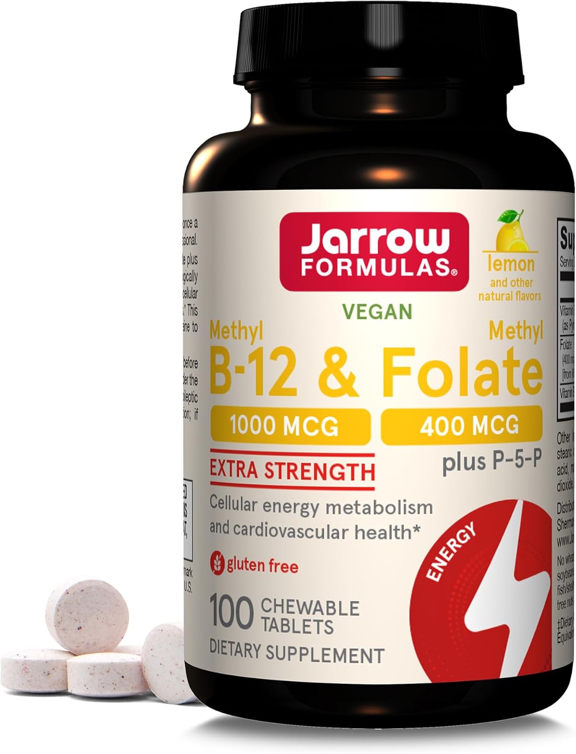 Jarrow Formulas Curcumin 95 500mg Veggie Caps - 120 Servings, Extra Strength Methyl B-12 1000 mcg, Methyl Folate 400 mcg, P-5-P