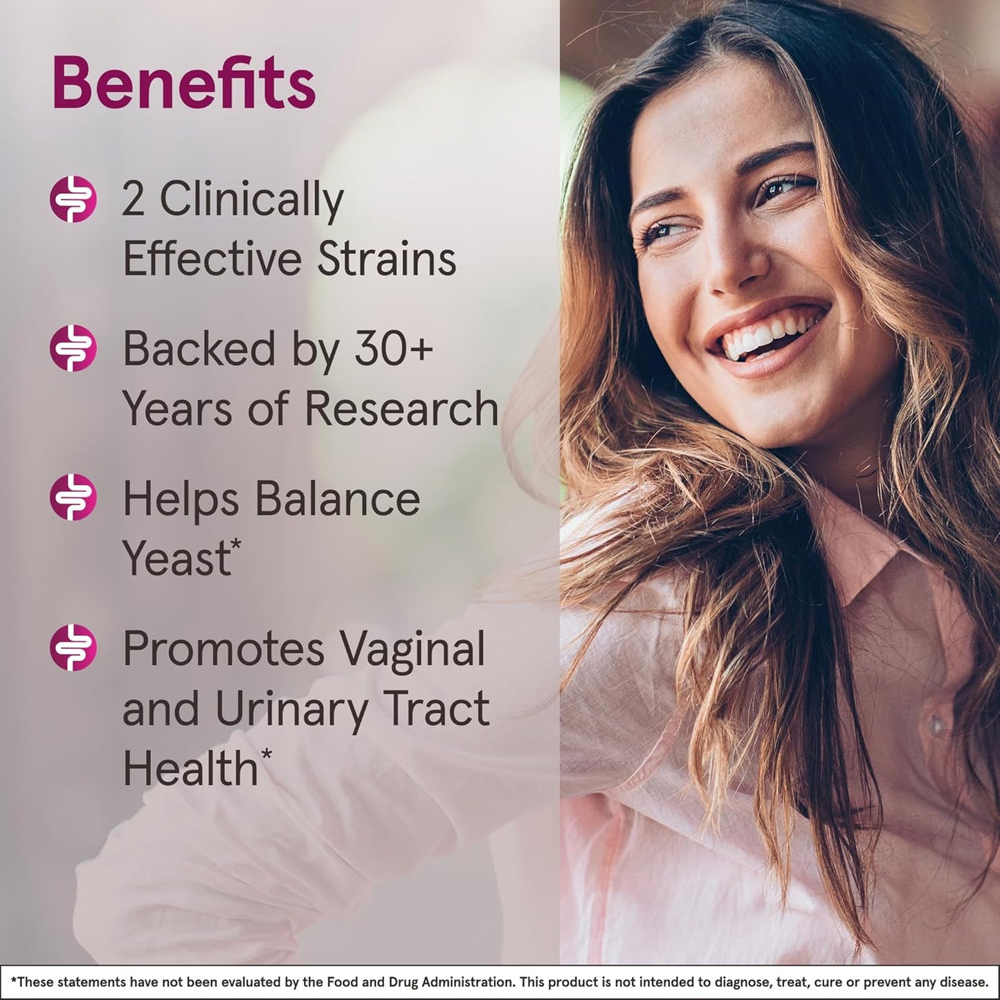 Jarrow Formulas Fem-Dophilus Probiotics: 1 Billion CFU, 2 Strains, Vaginal & Urinary Tract Support, 30 Capsules