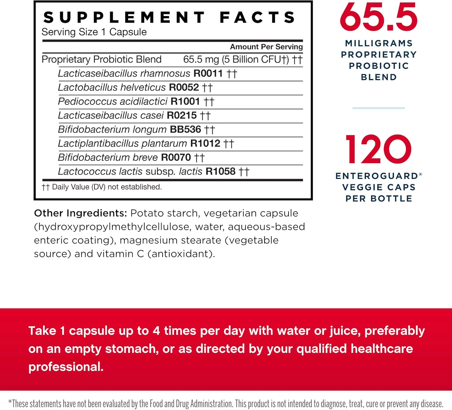 Jarrow Formulas Jarro-Dophilus EPS - 5 Billion CFU - 120 Enteric Coated Capsules - Multi-Strain Probiotic for Intestinal & Immune Support - 240 Count