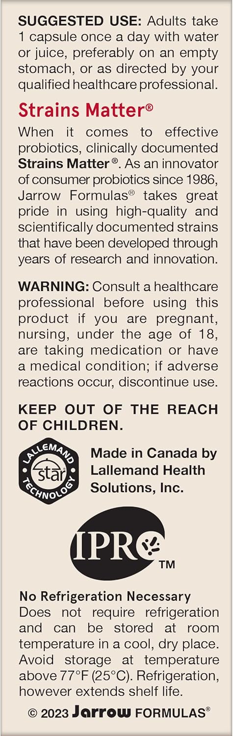 Jarrow Formulas Jarro-Dophilus EPS Probiotics 25 Billion CFU for Gut Health Support - 30 Veggie Capsules