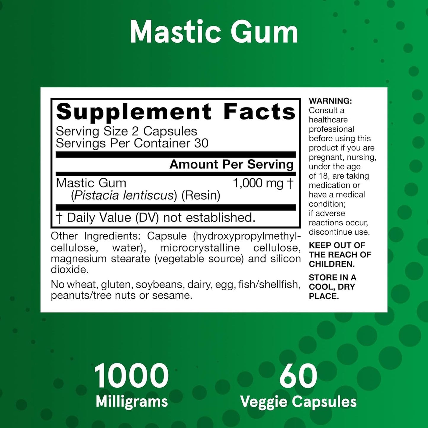 Jarrow Formulas Mastic Gum 1000 mg Capsules - 60 Veggie Caps, Gastrointestinal Health Support - 30 Day Supply (Pack of 12) - BoostGo Australia