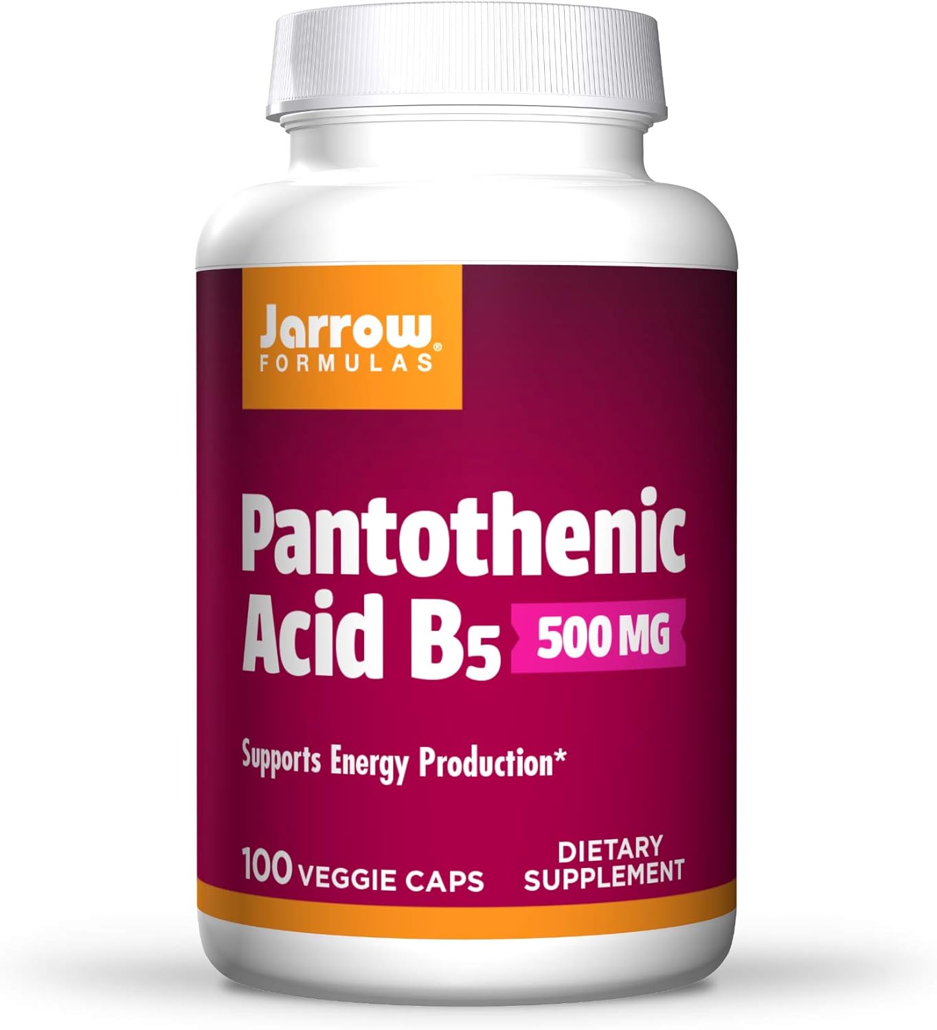 Jarrow Formulas Pantothenic Acid B5 500mg - 100 Veggie Caps x 3 - Energy & Metabolism Support - Essential B Vitamin Supplement