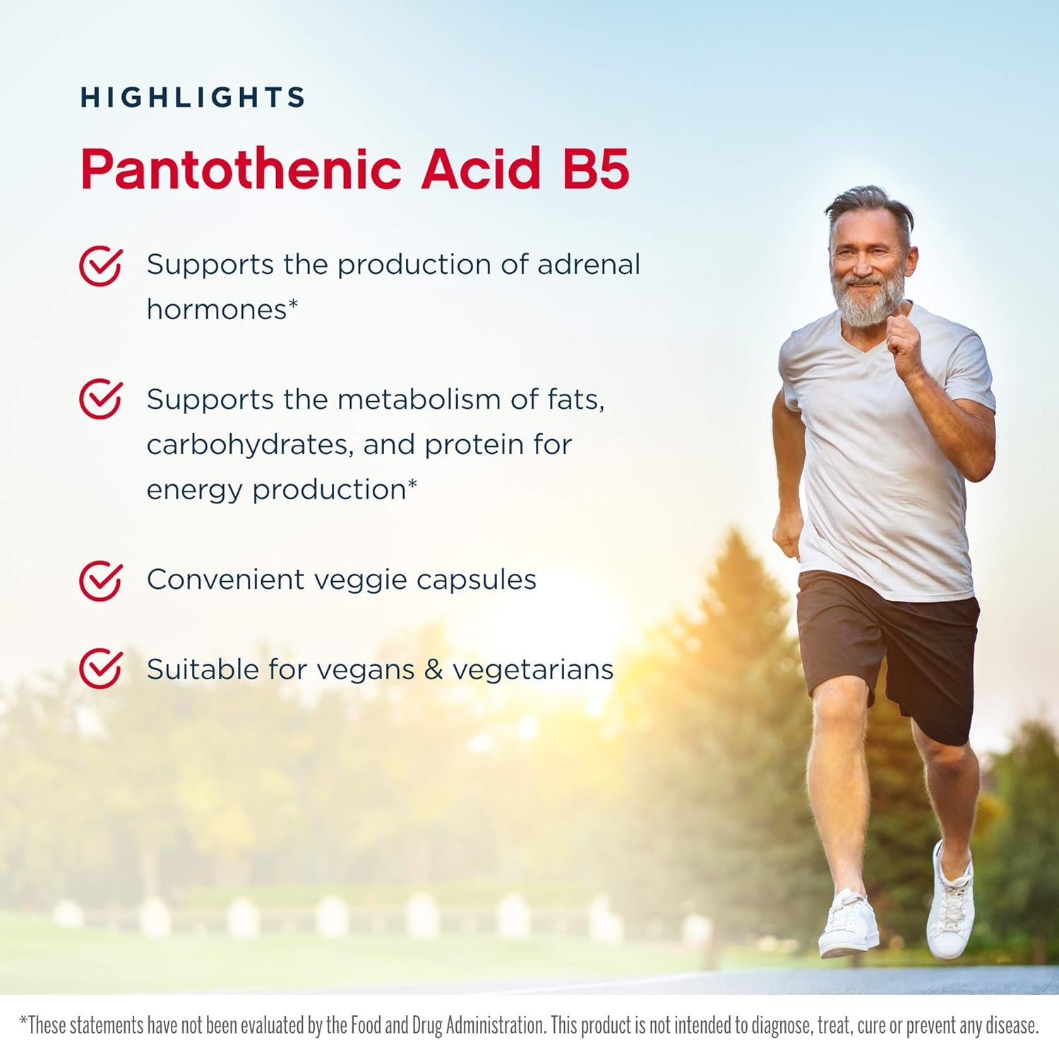 Jarrow Formulas Pantothenic Acid B5 500mg - 100 Veggie Caps x 3 - Energy & Metabolism Support - Essential B Vitamin Supplement