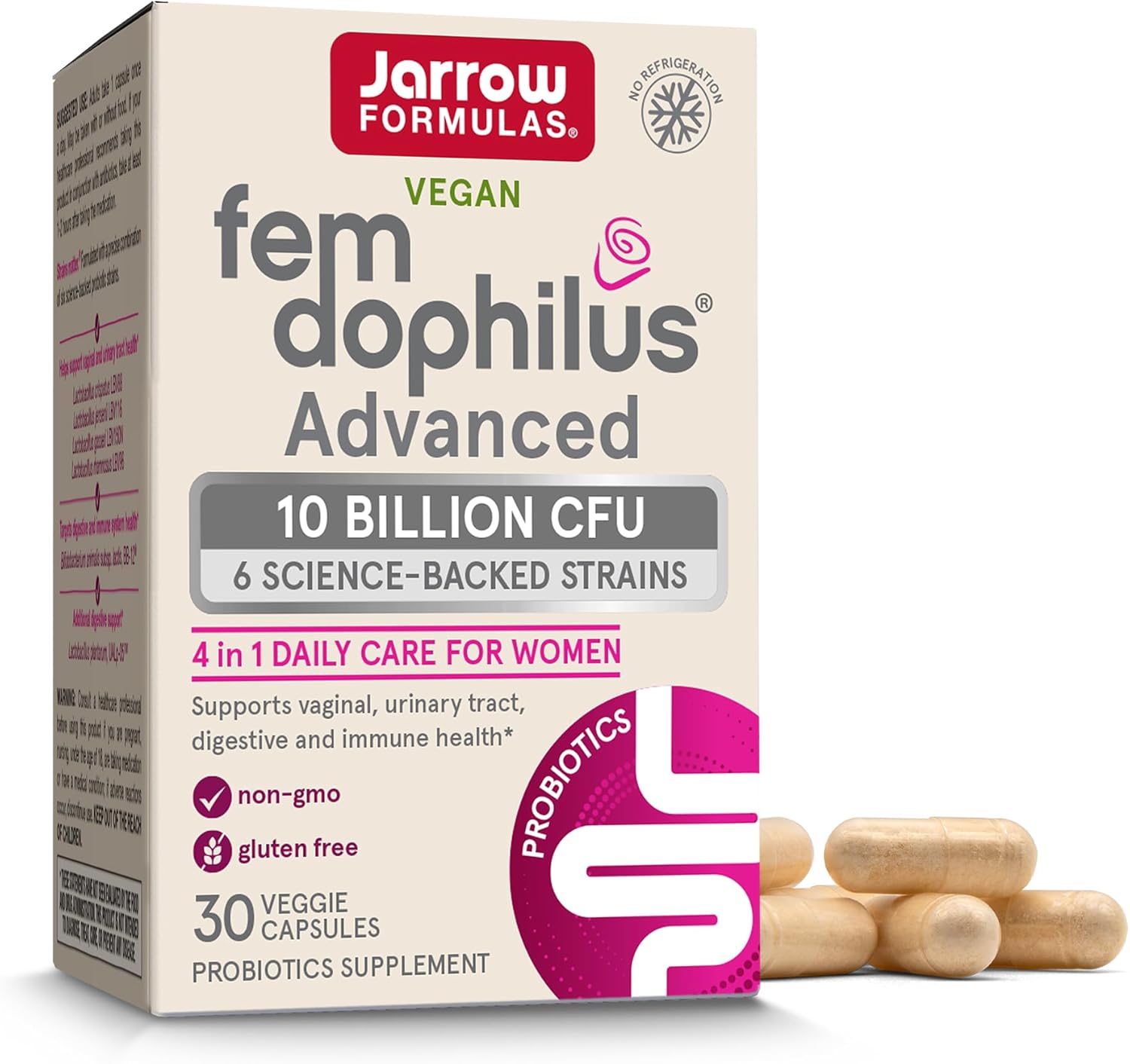 Jarrow Formulas Probiotic Bundle: Jarro-Dophilus EPS 10 Billion CFU + Fem-Dophilus Advanced 10 Billion CFU