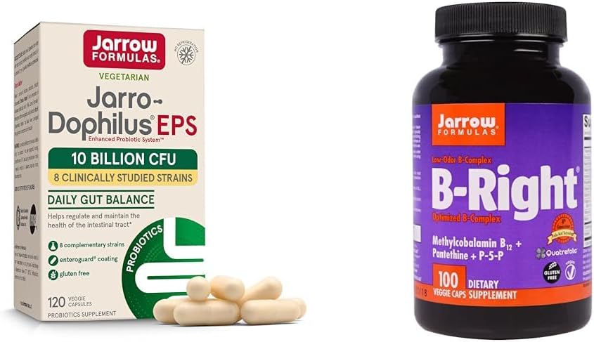 Jarrow Formulas Probiotics and B-Complex Dietary Supplement for Cellular Energy, 10 Billion CFU