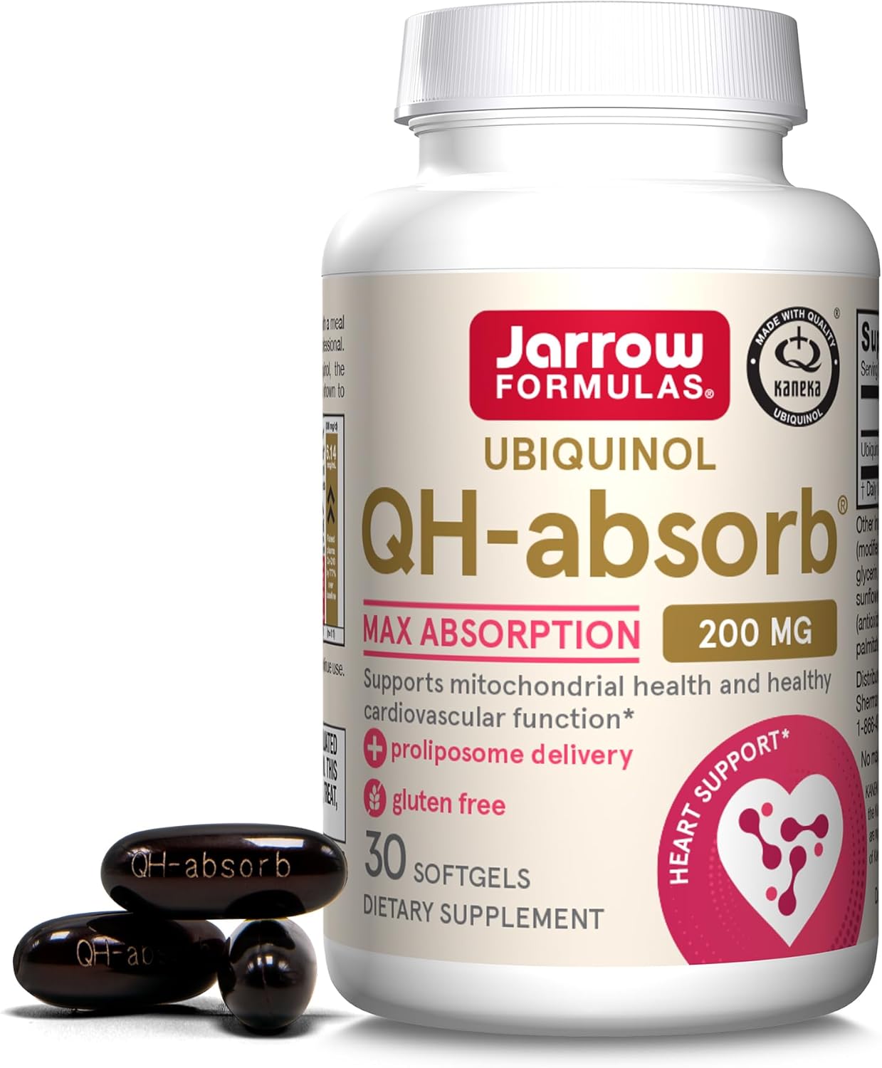 Jarrow Formulas QH-Absorb Ubiquinol 200mg Softgels - Cardiovascular Support - 30 Day Supply