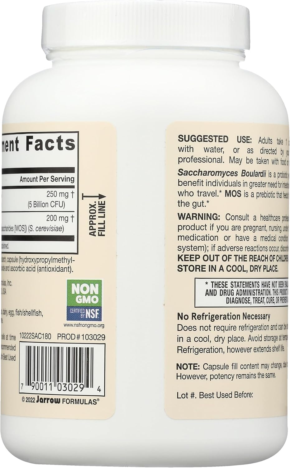 Jarrow Formulas Saccharomyces Boulardii Probiotics + MOS & Nature's Bounty Acidophilus Probiotic - 5 Billion CFU Daily Supplement for Digestive Health