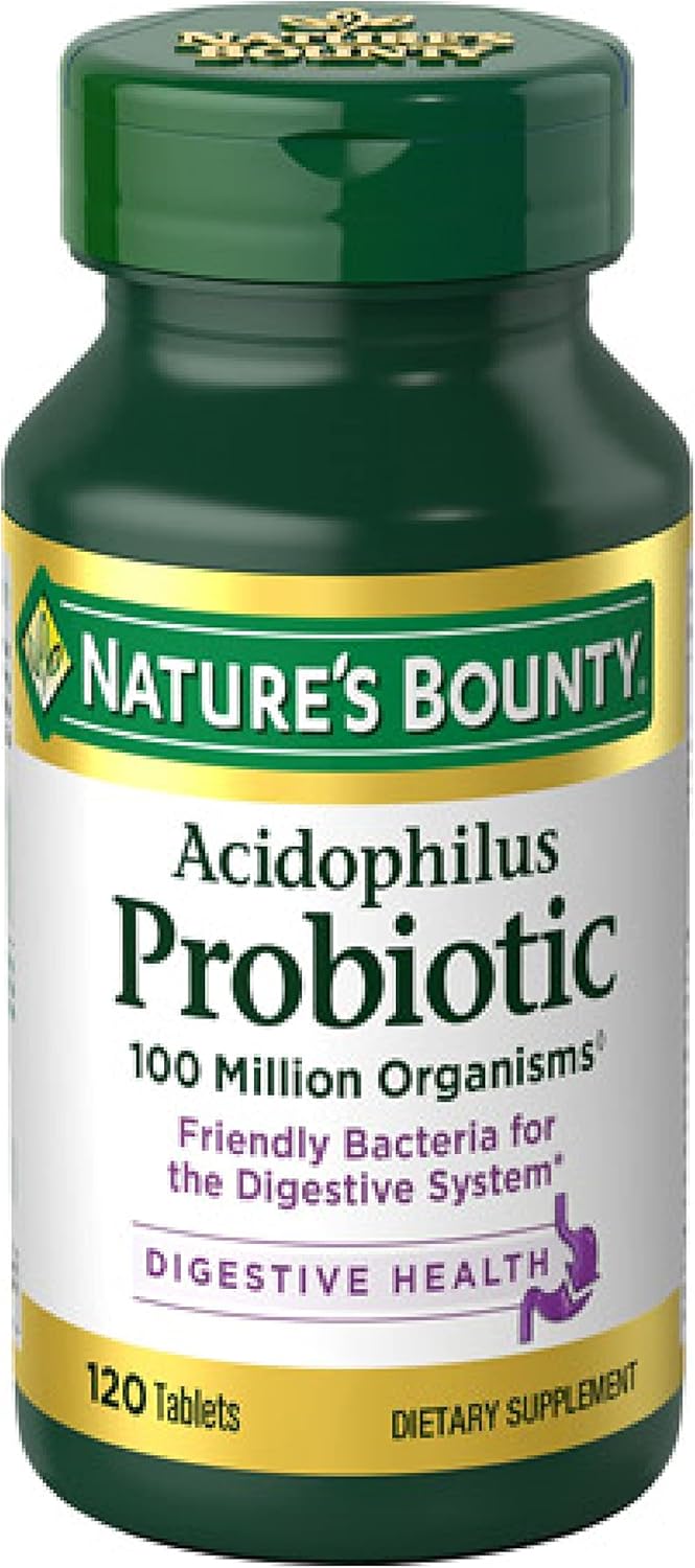 Jarrow Formulas Saccharomyces Boulardii Probiotics + MOS & Nature's Bounty Acidophilus Probiotic - 5 Billion CFU Daily Supplement for Digestive Health