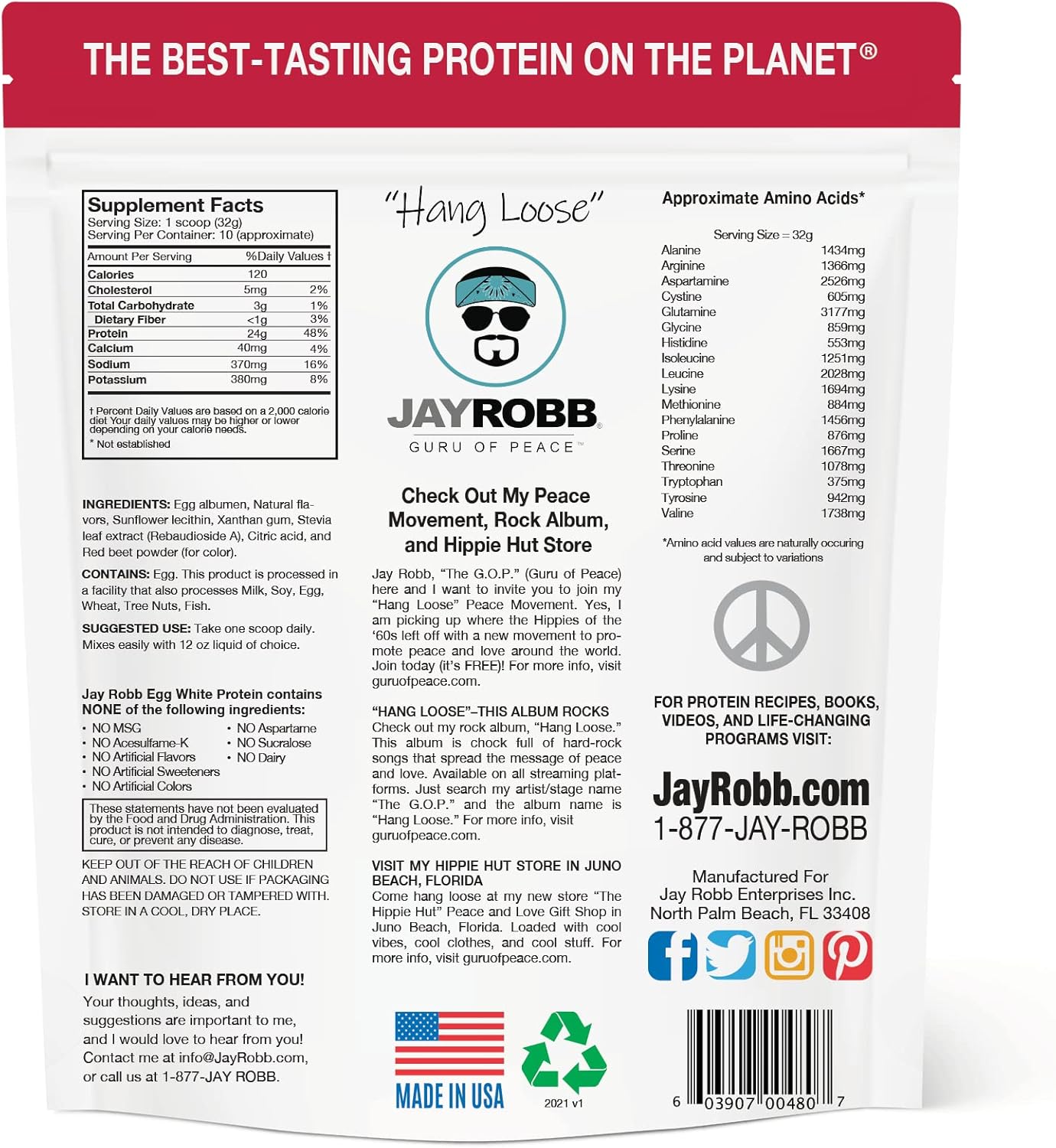 Jay Robb Strawberry Egg White Protein Powder - Low Carb Keto Vegetarian Gluten Free Lactose Free Non-GMO No Sugar Added No Soy No Artificial Ingredients Best-Tasting - 12 oz