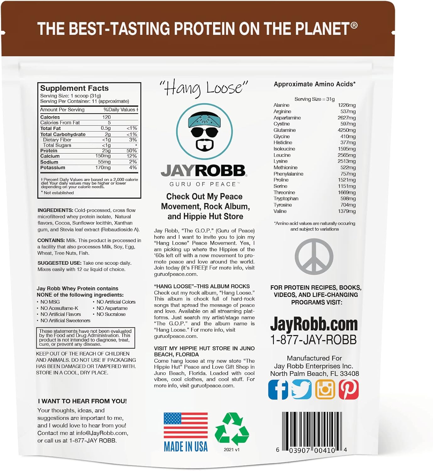 Jay Robb Whey Chocolate Isolate Protein Powder: Low Carb, Keto-Friendly, Vegetarian, Gluten-Free, Lactose-Free, No Sugar Added, No Fat, No Soy, Non-GMO (12 oz)