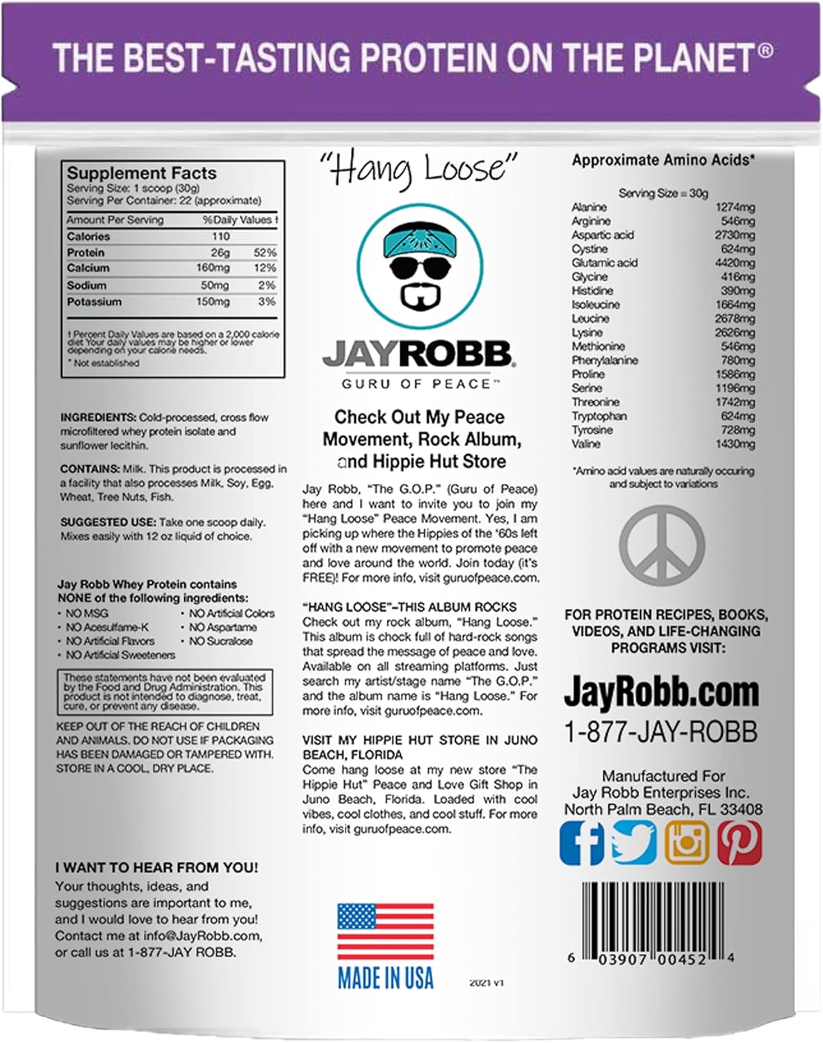 Jay Robb Whey Isolate Protein Powder - Unflavored, Low Carb, Keto-Friendly, Vegetarian, Gluten-Free, Lactose-Free, No Sugar/Fat/Soy, Non-GMO - 24 oz - Best-Tasting & Natural