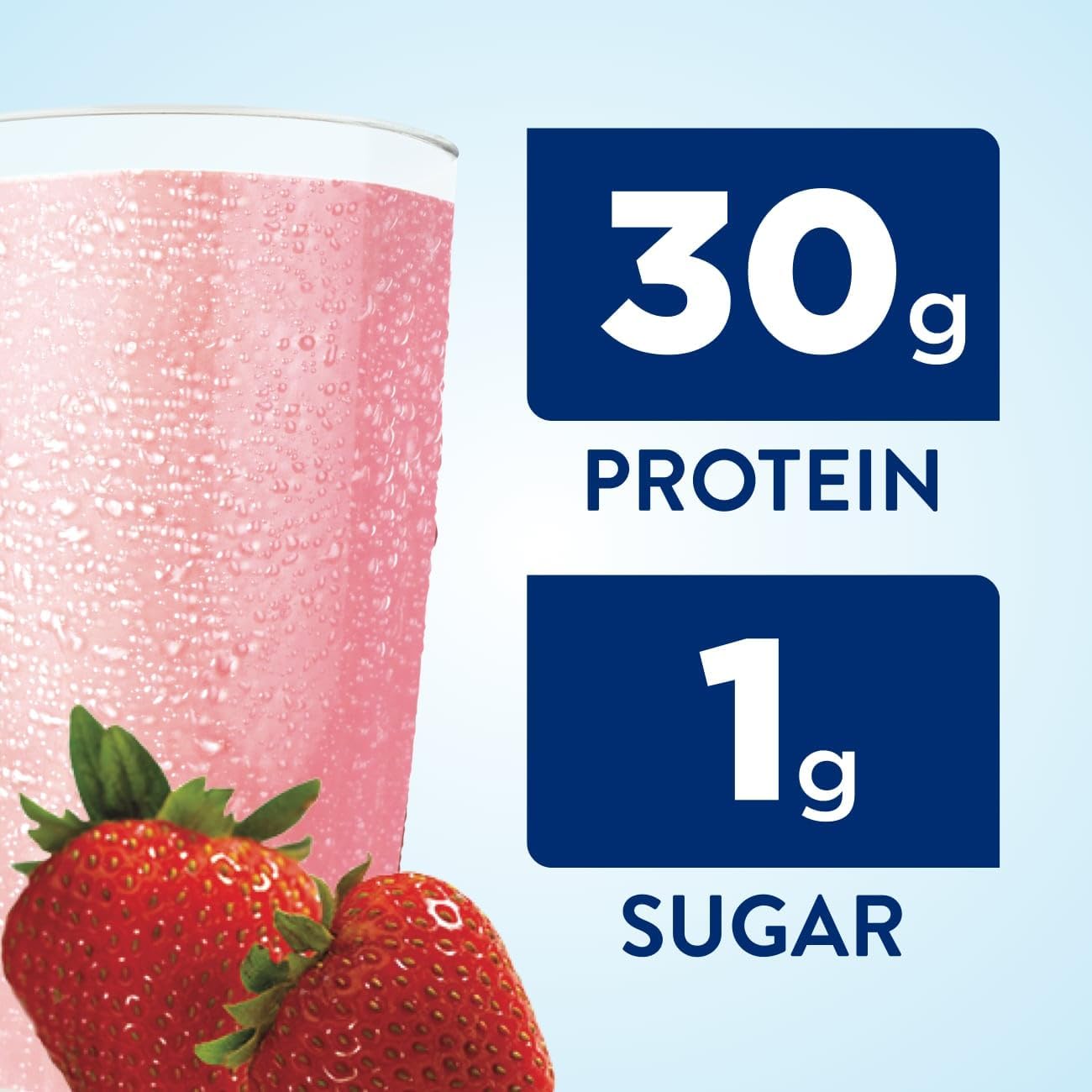 JÁCLER Creamy Strawberry High Protein Shake, 30g Protein, 1g Sugar, 11 fl oz, Pack of 4 - Max Nutrition Shake