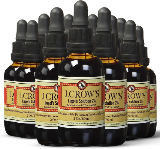 J.CROW'S Lugol's Solution of Iodine 2% 2 oz - 12 Pack for Sale