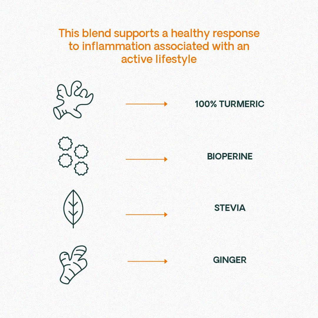 JESSICA WELLNESS Turmeric Tea Blend with Ginger, Black Pepper, and Stevia, 3.5 oz