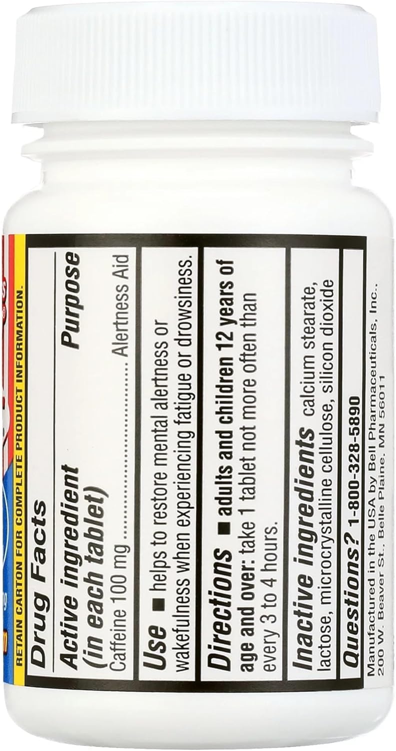 Jet-Alert 100mg Caffeine Tablets - 120 Count Value Pack (4 Packs)