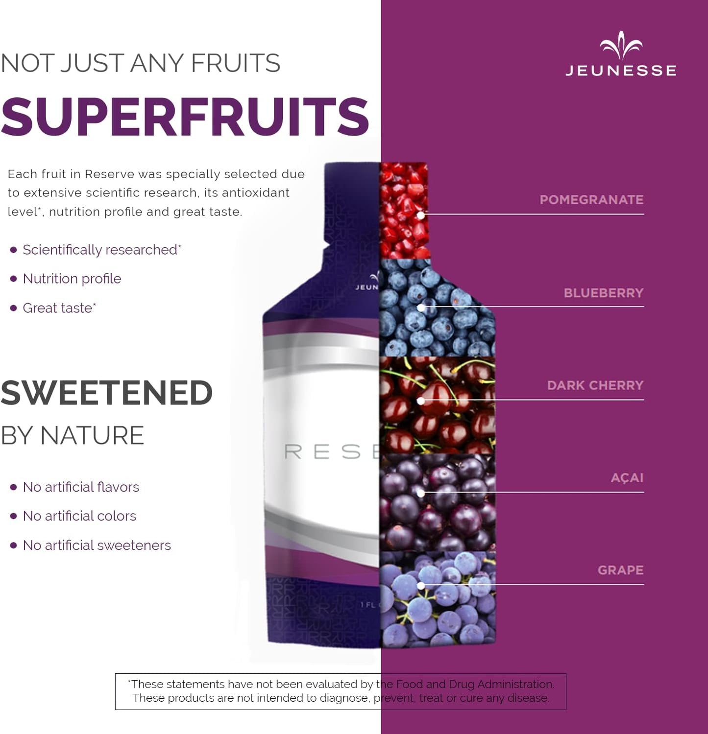 Jeunesse Global Reserve Antioxidant Fruit Blend Supplement - 30 Packets (30ml) for Overall Health & Wellness