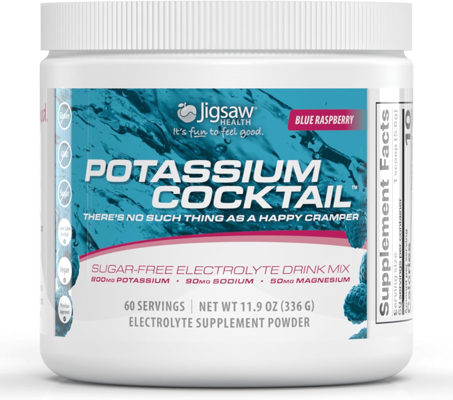 Jigsaw Adrenal Cocktail™ and Potassium Cocktail® Bundle - Blue Raspberry Flavor, 60 Servings