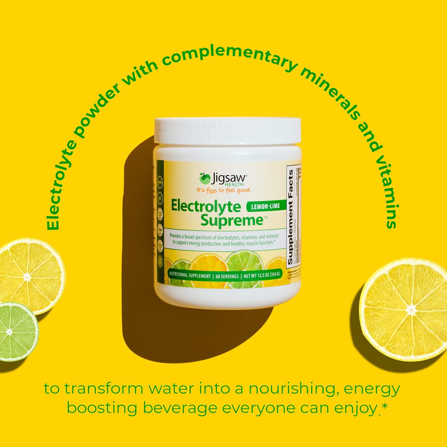 Jigsaw Adrenal Cocktail Electrolyte Supreme Jar Bundle - Lemon Lime, 60 Servings