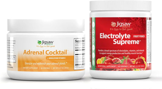 Jigsaw Health Adrenal Cocktail Electrolyte Bundle, Fruit Punch Flavor - 60 Servings