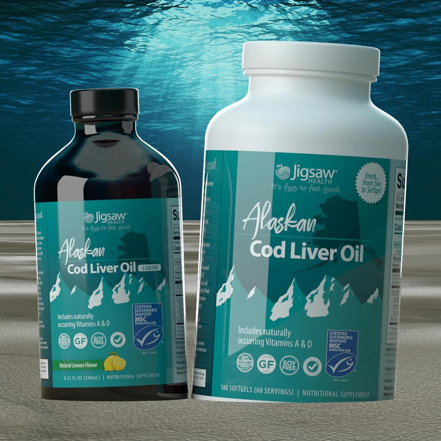 Jigsaw Health Bundle: Adrenal Cocktail and Alaskan Cod Liver Oil Softgels for Ultimate Wellness