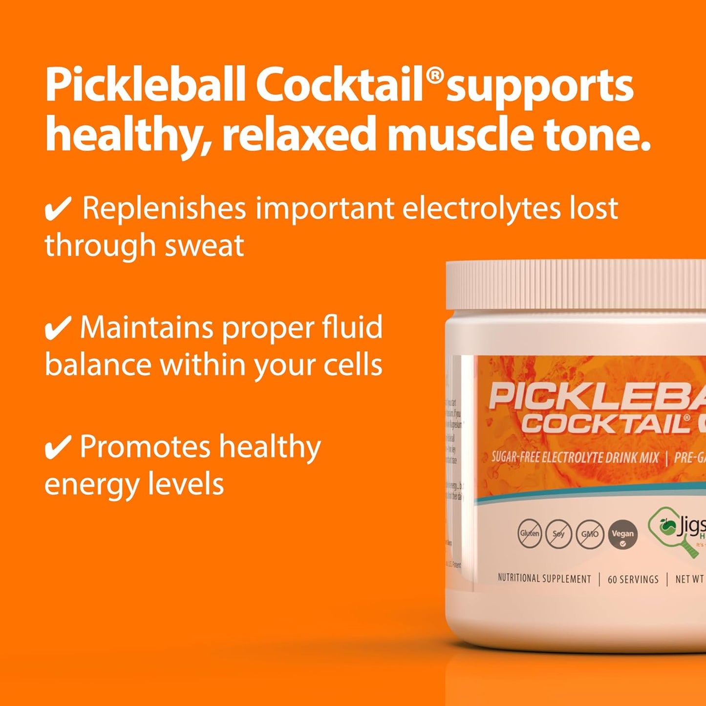 Jigsaw Health Bundle: Adrenal Cocktail and Pickleball Cocktail Orange Jar, 60 Servings