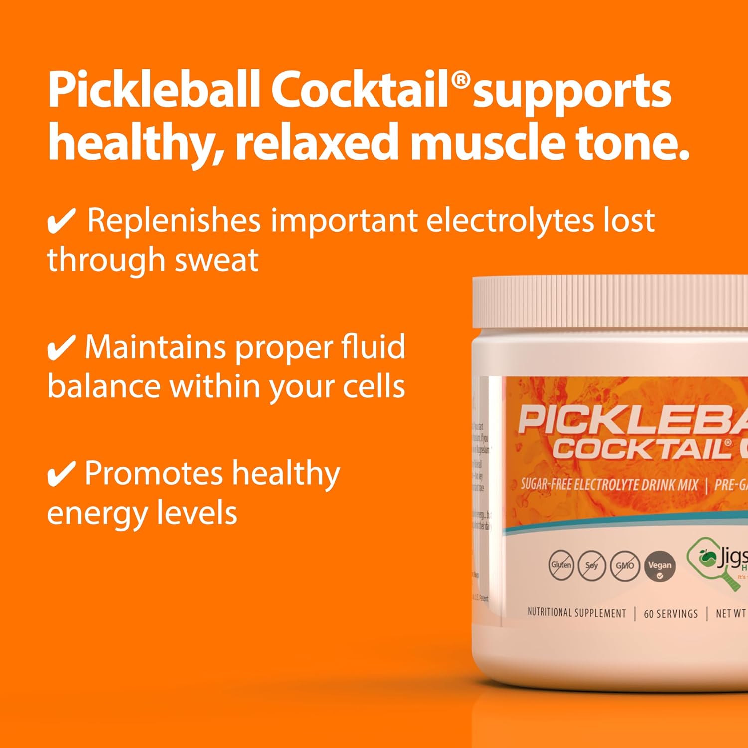 Jigsaw Health Bundle: Adrenal Cocktail and Pickleball Cocktail Orange Jar, 60 Servings