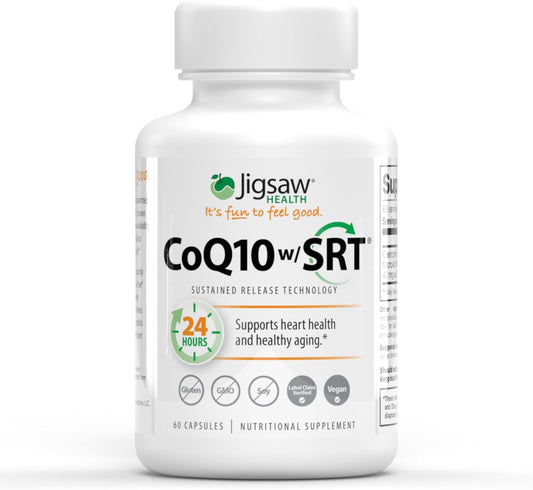 Jigsaw Health CoQ10 with Sustained Release Technology for Heart Health Support - 60 Capsules