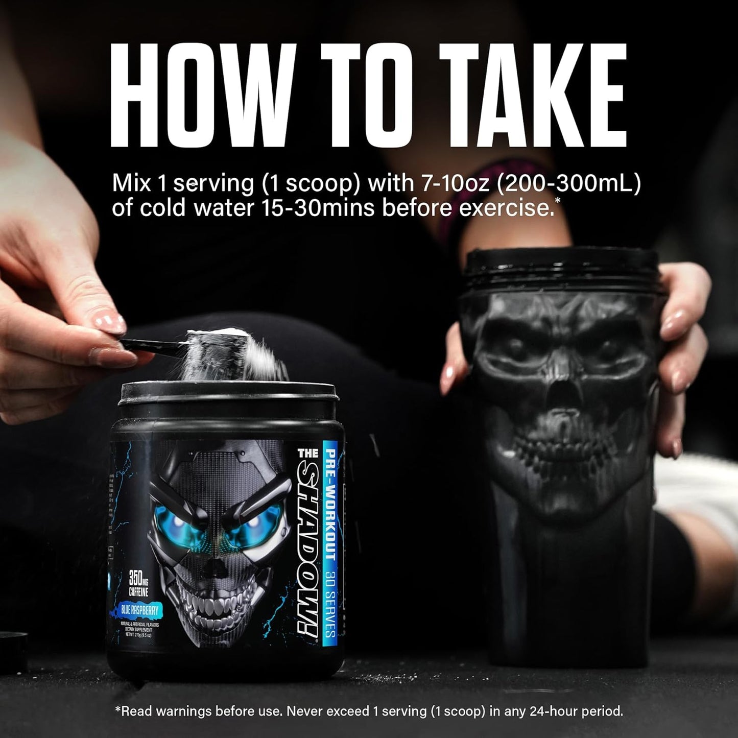 JNX SPORTS The Shadow Preworkout - Blue Raspberry, 30 Servings with 350mg Caffeine for Enhanced Energy, Focus, and Strength