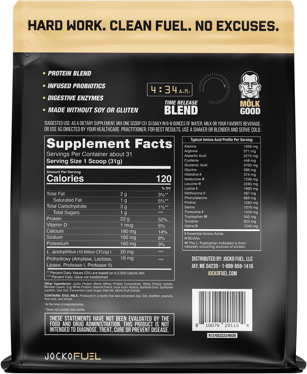 Jocko Fuel Protein Bundle: Jocko Mölk Chocolate & Vanilla (2lb each) - 2 Pack with 2 Flavors