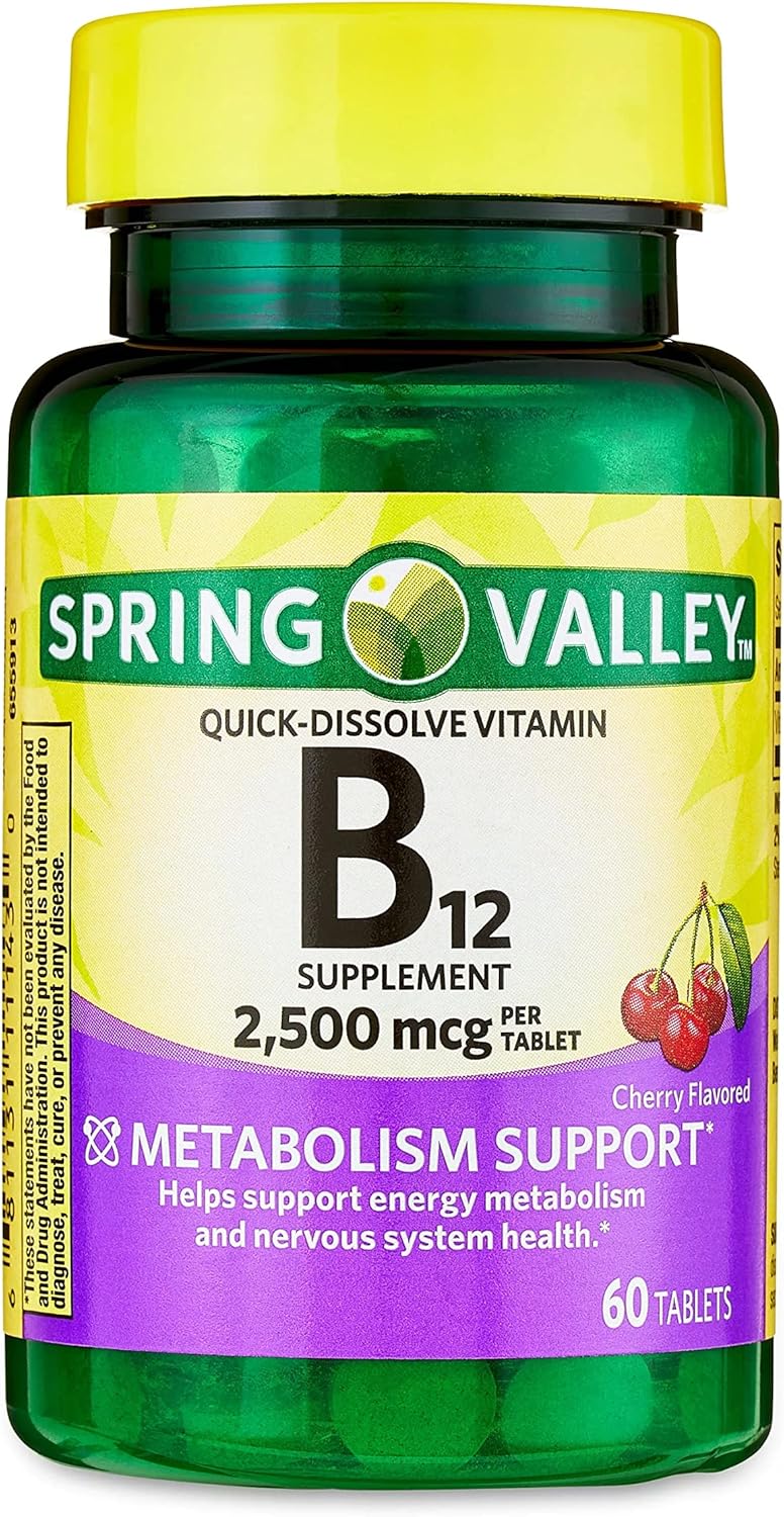 jogi Vitamin B12 Quick-Dissolve Tablets 2500 Mcg Cherry Flavor 60 Count - Daily Dietary Supplement