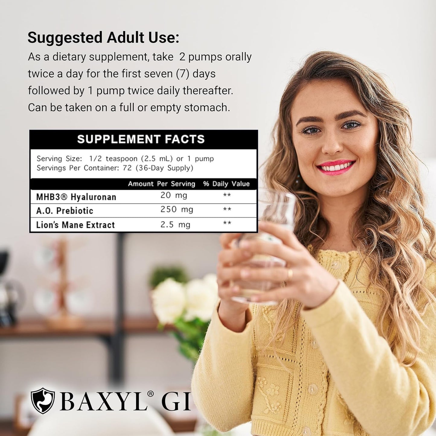 Joint and Digestive Health Bundle: BAXYL & BaxylGI Supplements - 6 fl oz Each - Hyaluronic Acid and Prebiotic Formula for Gut and Joints