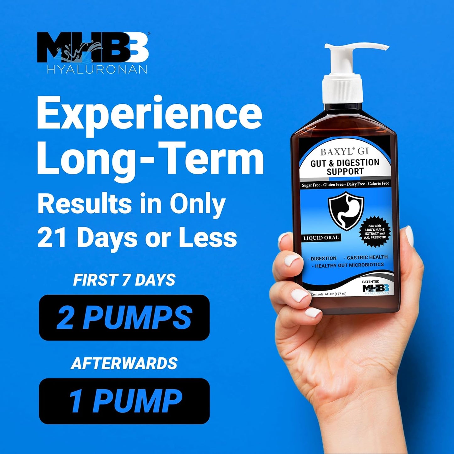 Joint and Digestive Health Bundle: BAXYL & BaxylGI Supplements - 6 fl oz Each - Hyaluronic Acid and Prebiotic Formula for Gut and Joints