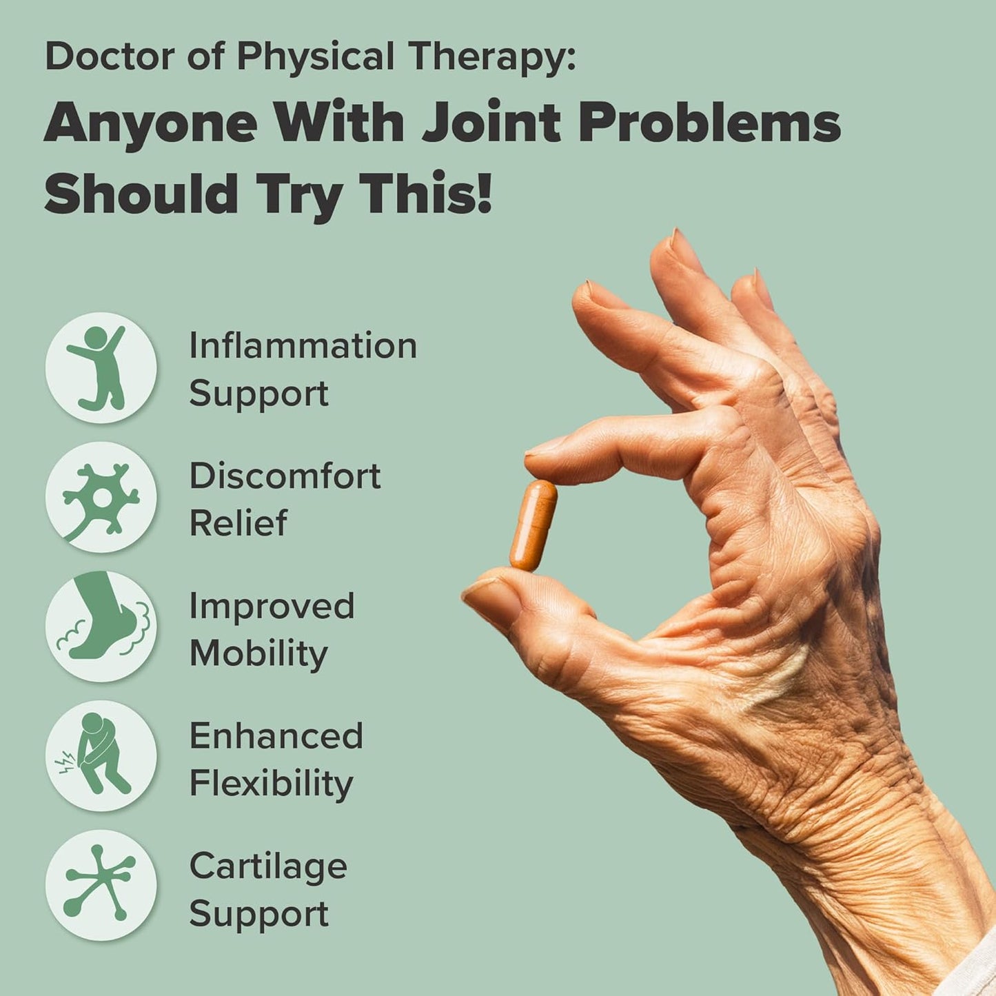 Joint Comfort & Mobility Support with nooro Vital Step Curcumin Supplement - Healthy Inflammatory Response - 30 Days