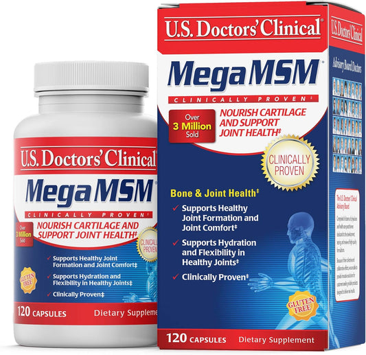 Joint Comfort & Movement Support with MSM, Vitamin C, Collagen & Neem - U.S. Doctors’ Clinical (1 Month Supply, 120 Capsules)