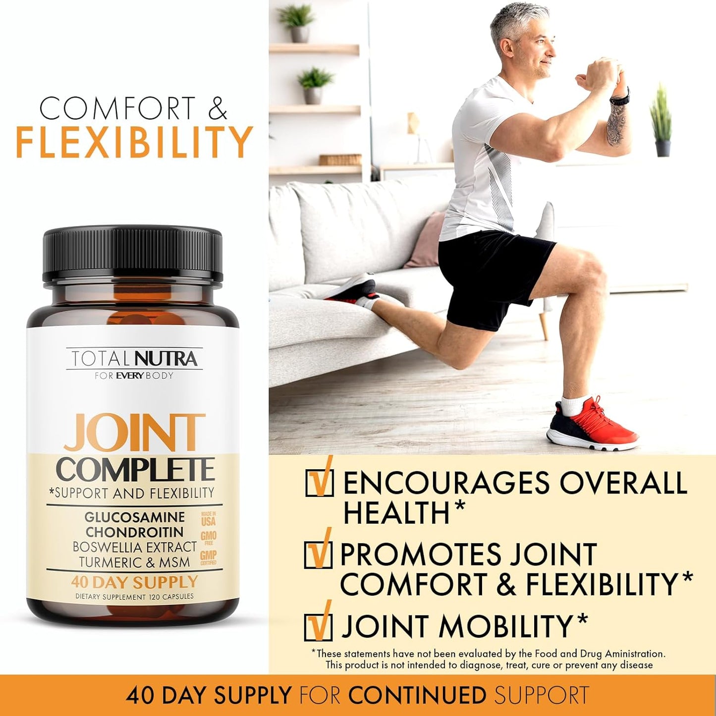 Joint Complete Capsules 2100mg - Advanced Joint Support Supplement with Glucosamine, Chondroitin, MSM, Turmeric - Bone & Joint Health for Men & Women - 2 Pack - BoostGo Australia
