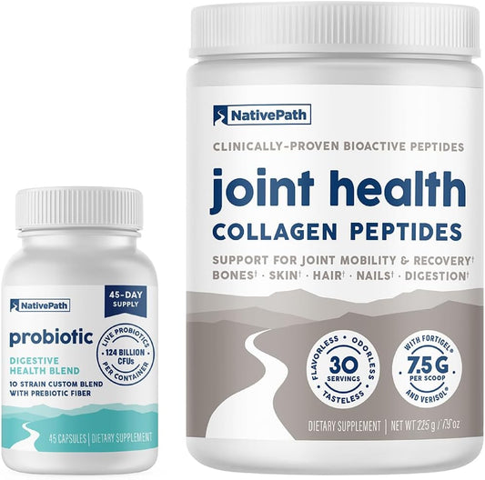 Joint Health Collagen & Probiotic Supplement - Fortigel & Verisol for Enhanced Joint Support with Digestive Balance