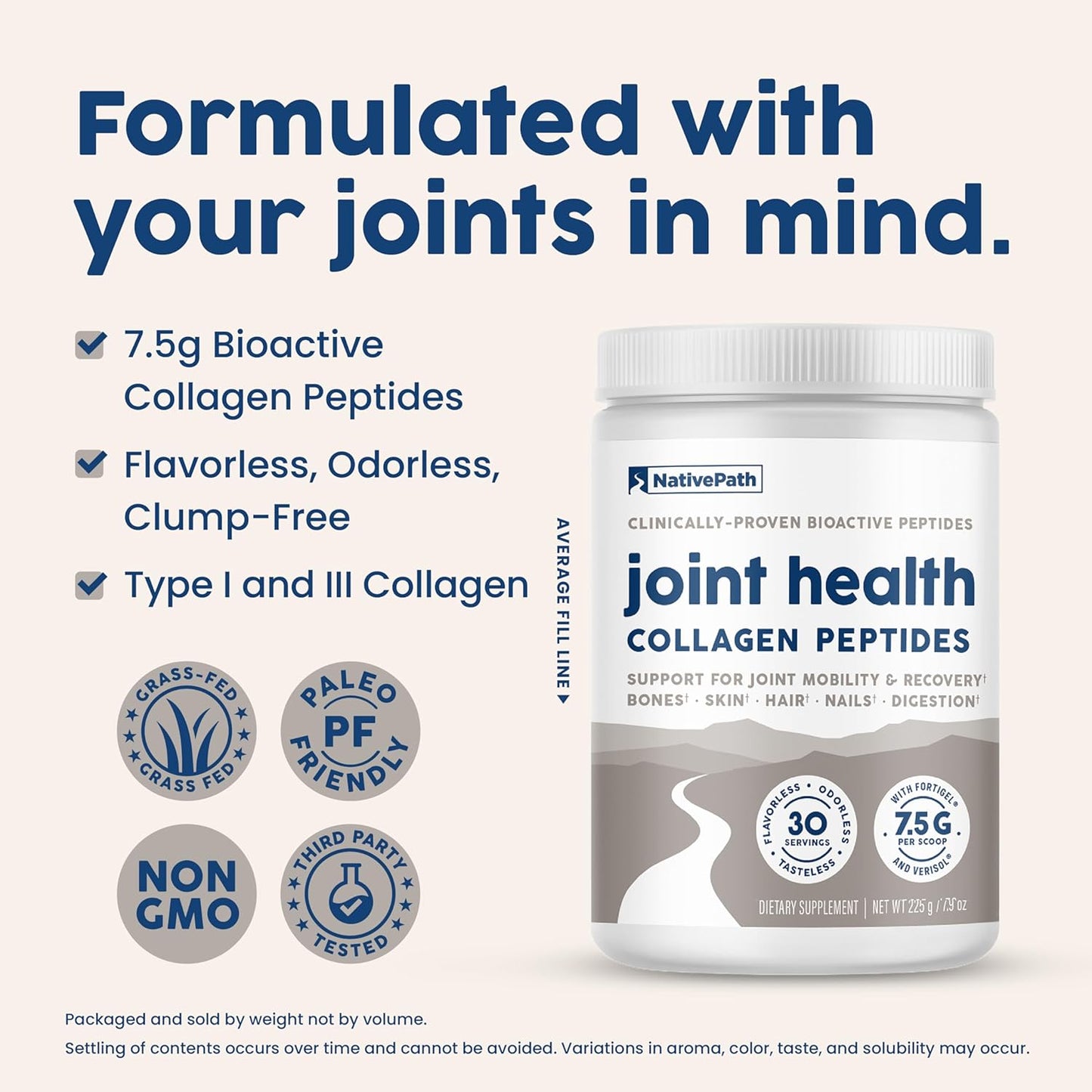 Joint Health Collagen & Turmeric Supplement with Fortigel, Verisol, Black Seed Oil - 30 Servings for Enhanced Joint Support