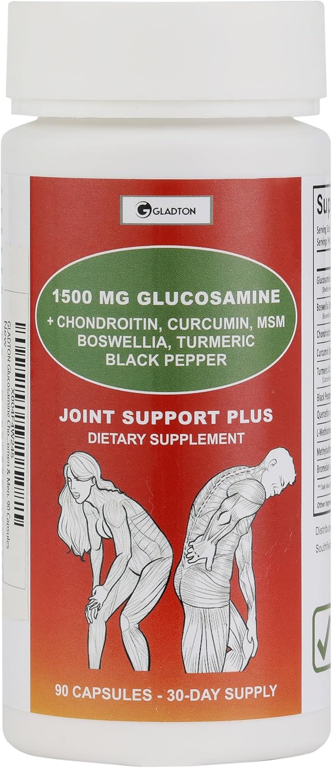 Joint Health Supplement with Glucosamine, Chondroitin, MSM, Curcumin, Turmeric, and Boswellia - 90 Capsules for Bone, Back, Knee, and Hand Flexibility and Mobility in Women and Men