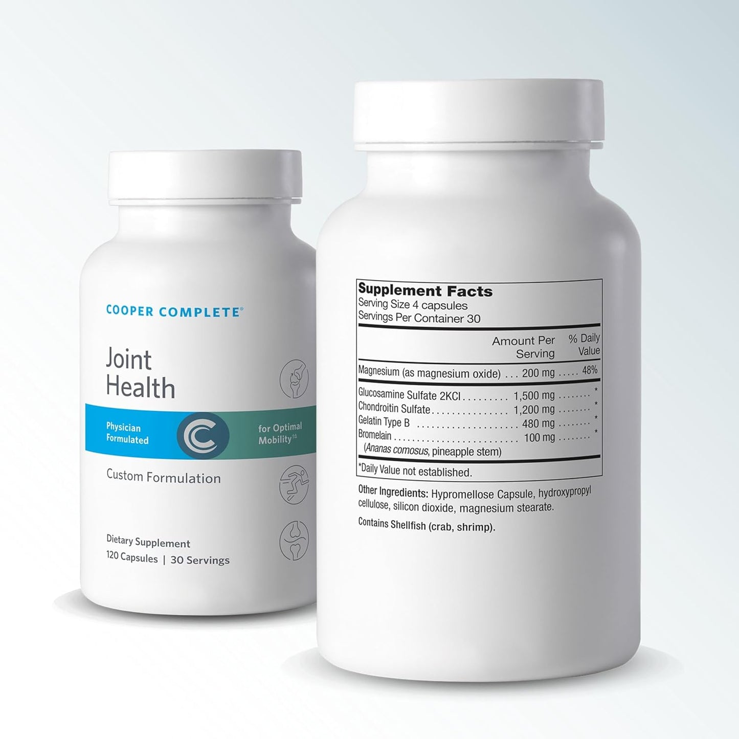 Joint Health Supplement with Glucosamine, Chondroitin, Gelatin, Bromelain, and Magnesium - 30 Day Supply - 1 Pack