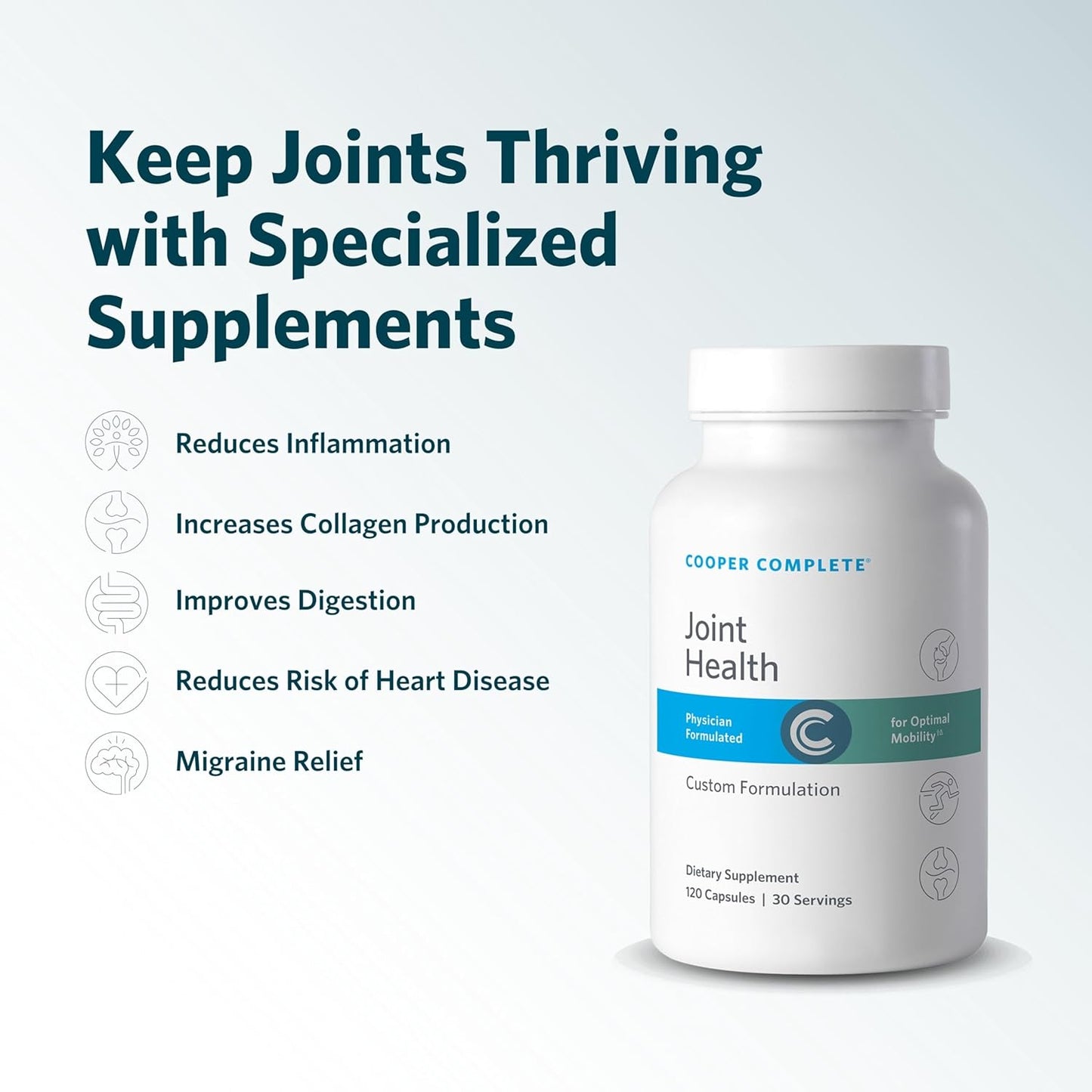 Joint Health Supplement with Glucosamine, Chondroitin, Gelatin, Bromelain, and Magnesium - 30 Day Supply - 1 Pack